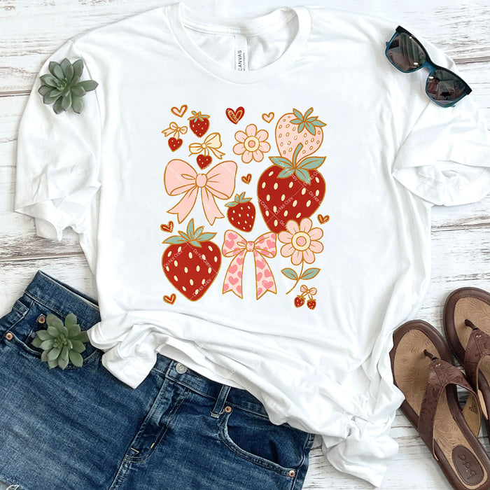 Strawberries & Bows DTF Transfer