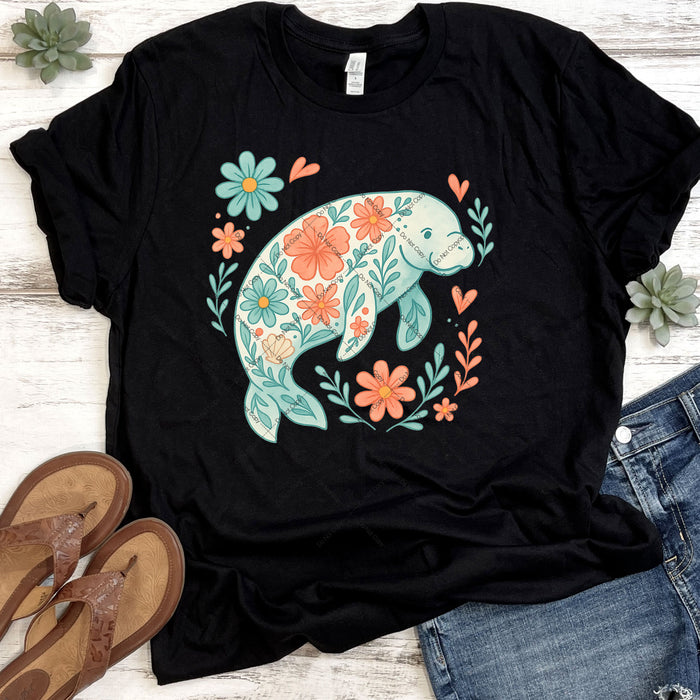 Floral Porpoise DTF Transfer