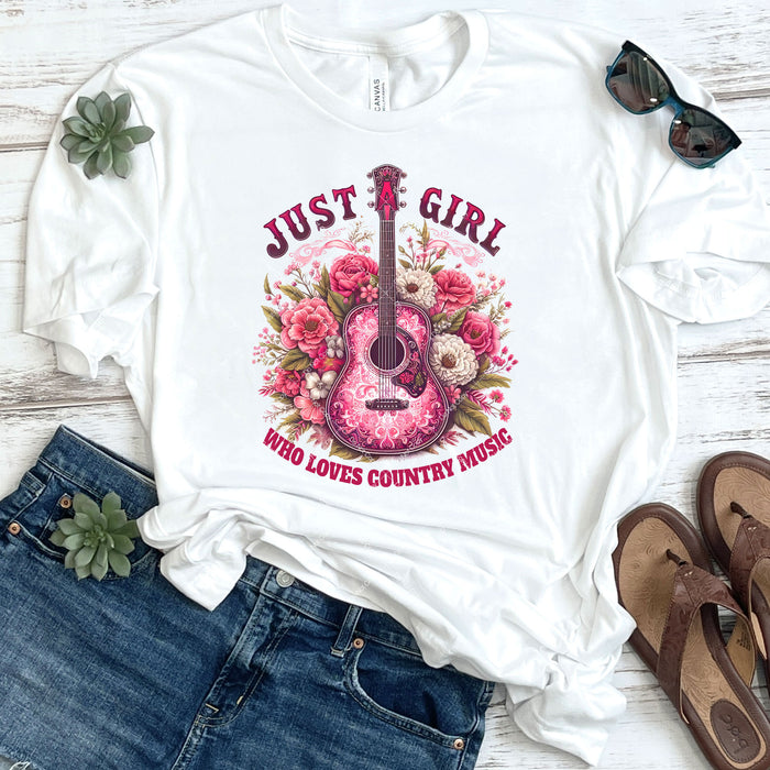 Just A Girl Who Loves Country Music DTF Transfer