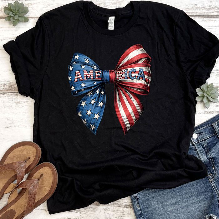 Coquette Patriotic Bow DTF Transfer