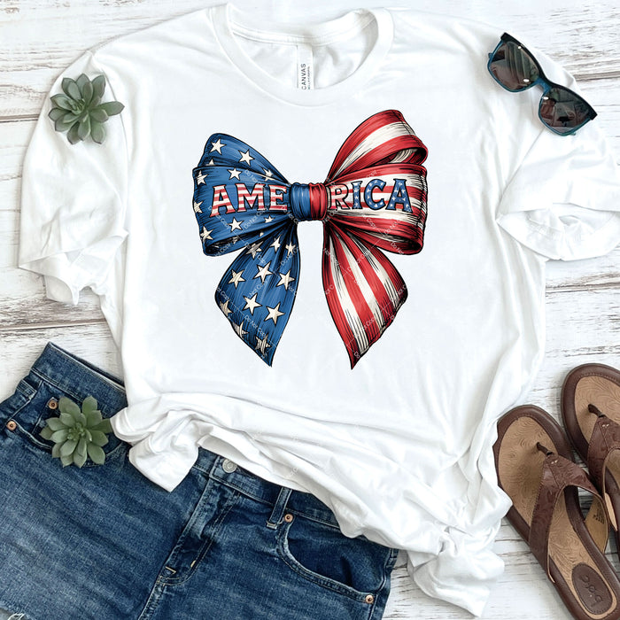 Coquette Patriotic Bow DTF Transfer