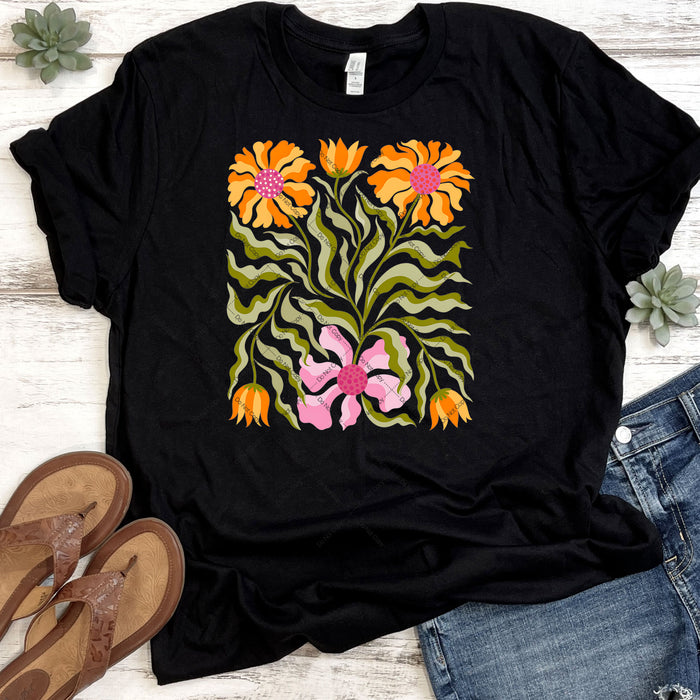 Whimsical Floral Print DTF Transfer