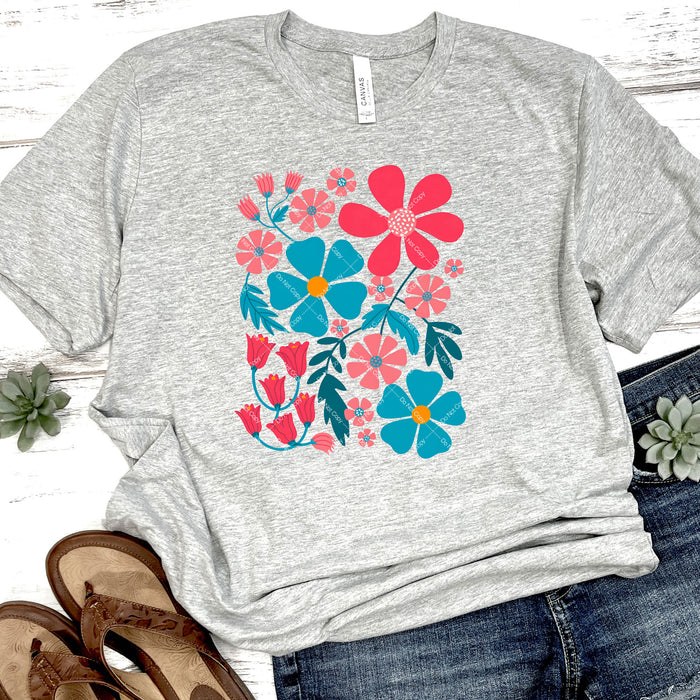 Bright Floral Print DTF Transfer