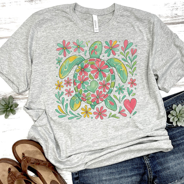 Floral Sea Turtle DTF Transfer