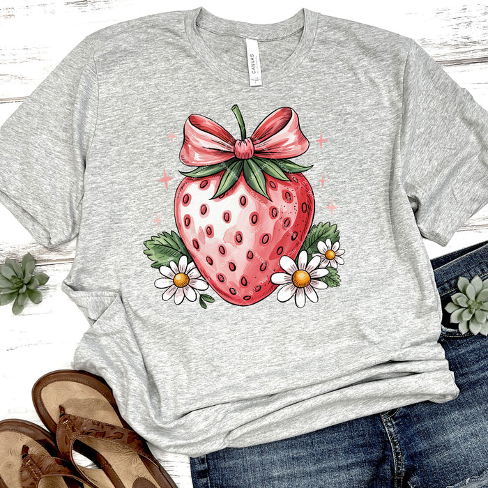 Coquette Strawberry Bow DTF Transfer