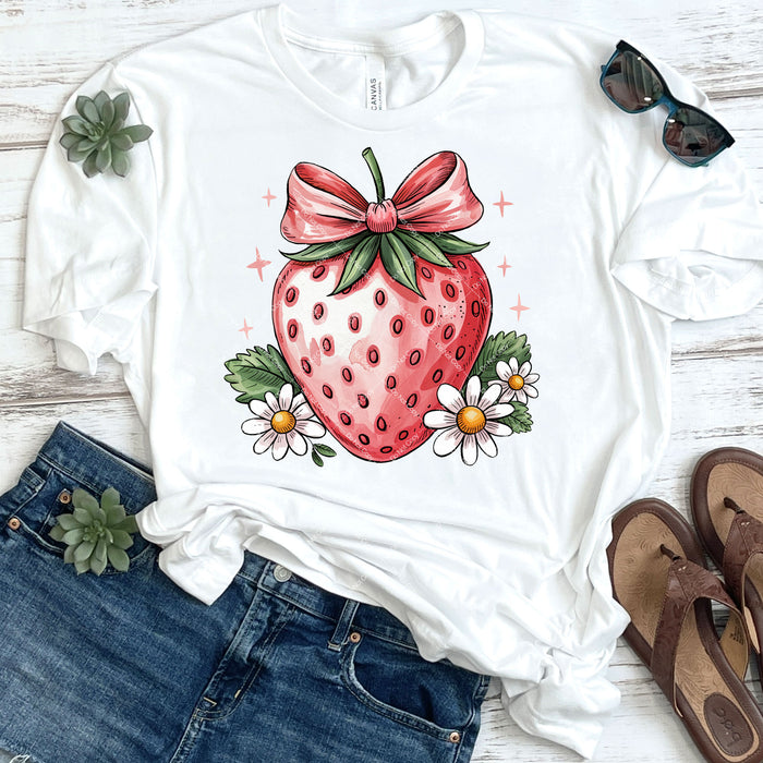 Coquette Strawberry Bow DTF Transfer