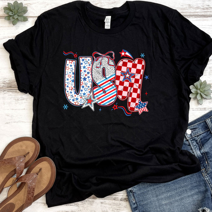 Checkered USA DTF Transfer