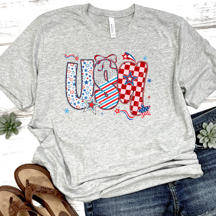 Checkered USA DTF Transfer
