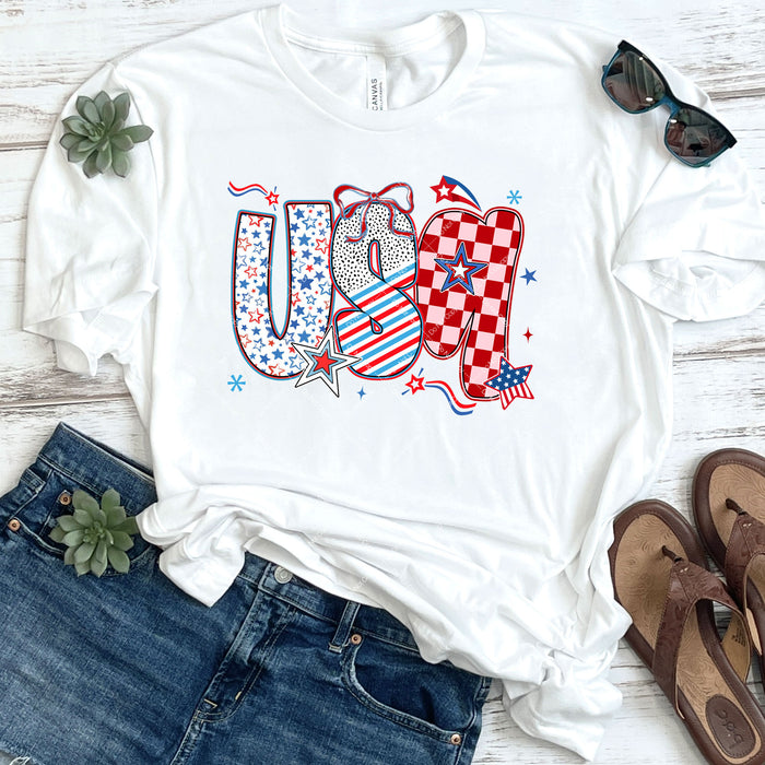 Checkered USA DTF Transfer