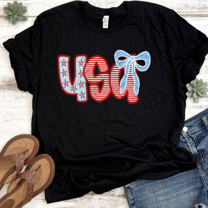 USA Faux Embroidery DTF Transfer