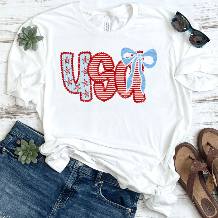 USA Faux Embroidery DTF Transfer