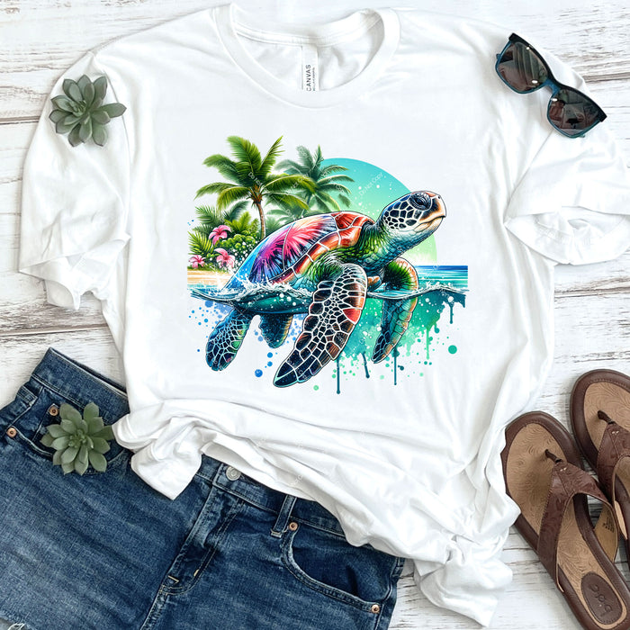 Colorful Sea Turtle DTF Transfer