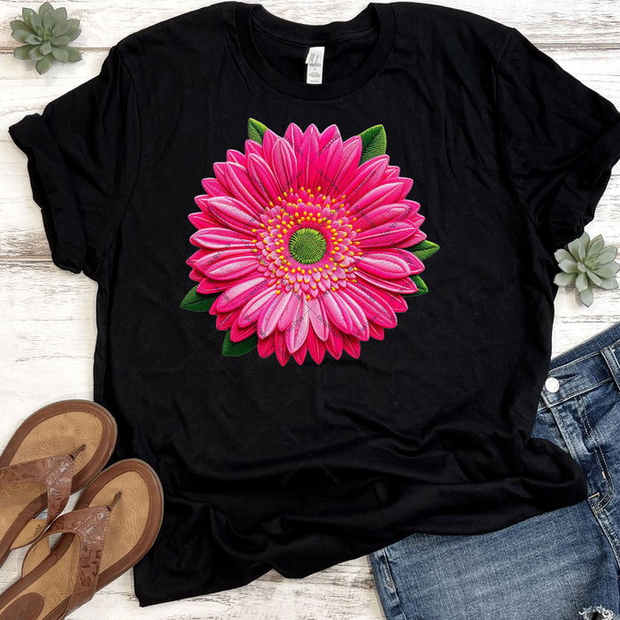 Beautiful Floral Faux Embroidery DTF Transfer
