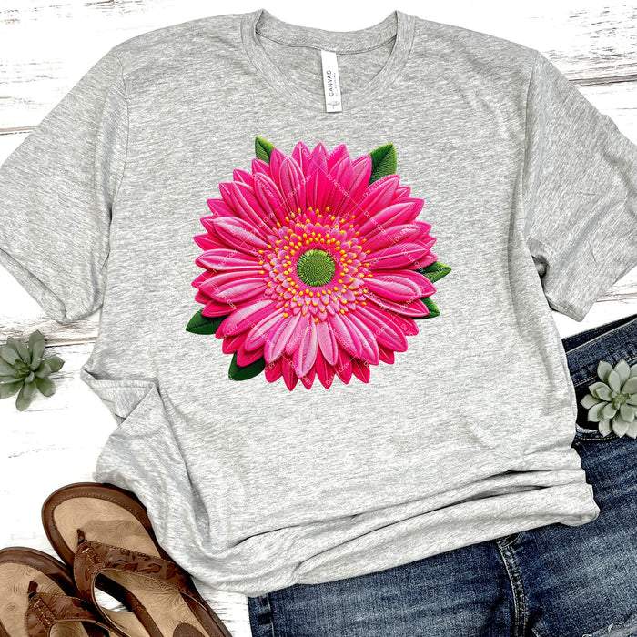 Beautiful Floral Faux Embroidery DTF Transfer