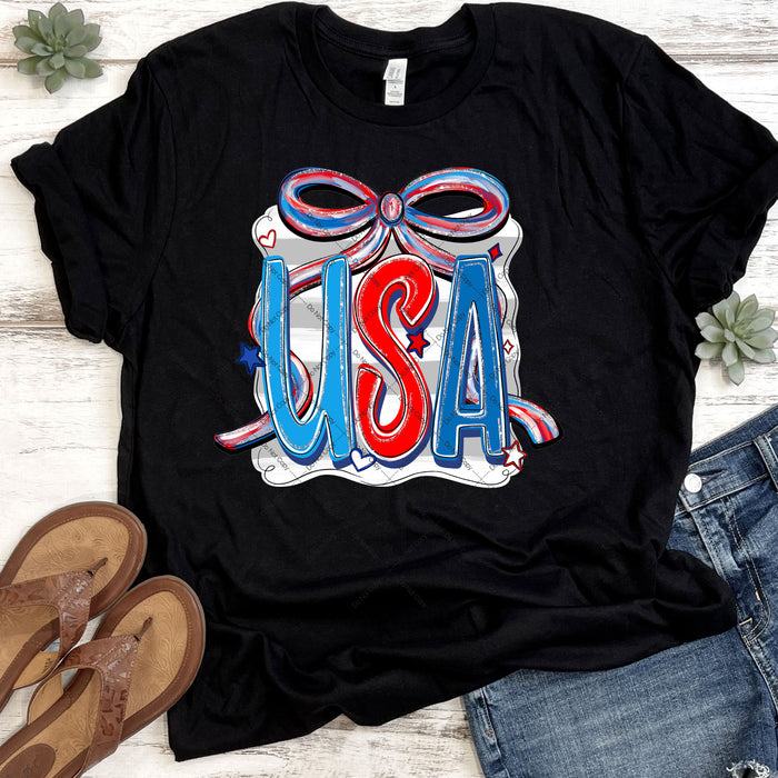 USA Coquette Ribbon DTF Transfer