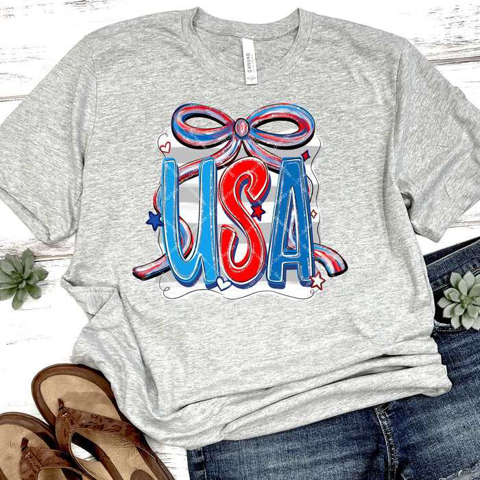 USA Coquette Ribbon DTF Transfer