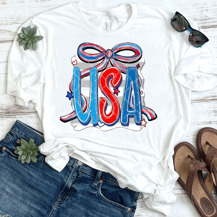 USA Coquette Ribbon DTF Transfer
