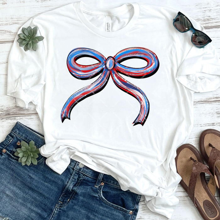 Red, White & Blue Coquette Ribbon DTF Transfer