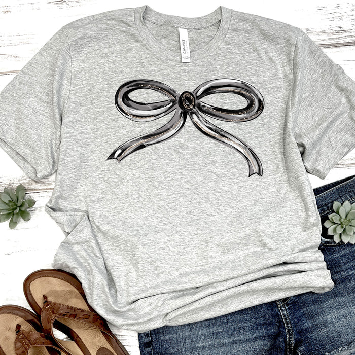 Black & Grey Coquette Ribbon DTF Transfer