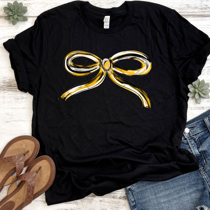 Black & Gold Coquette Bow DTF Transfer