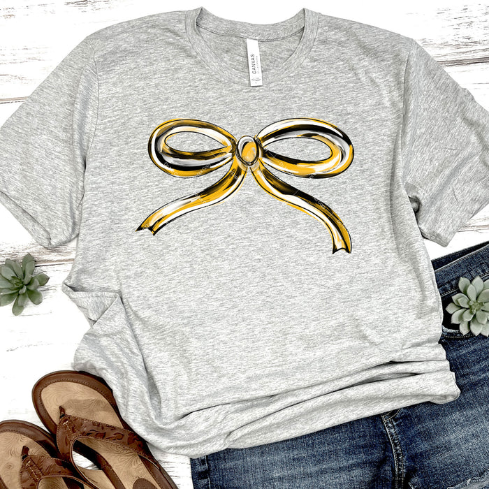 Black & Gold Coquette Bow DTF Transfer