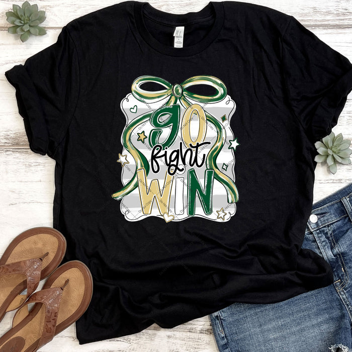 Green & Vegas Gold Go Fight Win DTF Transfer