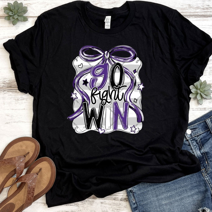 Purple & Black Go Fight Win DTF Transfer