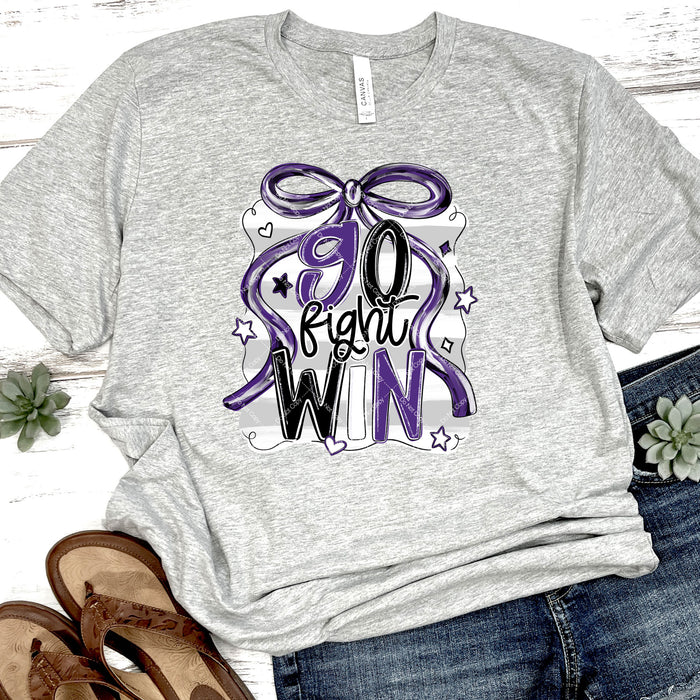 Purple & Black Go Fight Win DTF Transfer
