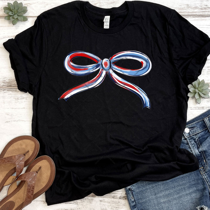 Red, Columbia Blue & Navy Coquette Bow DTF Transfer