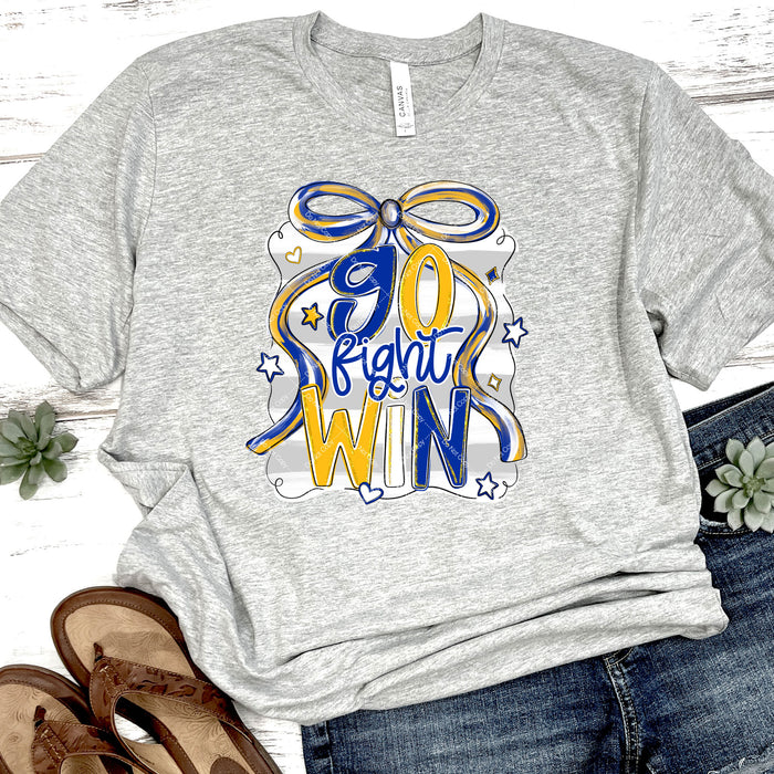 Blue & Gold Go Fight Win DTF Transfer