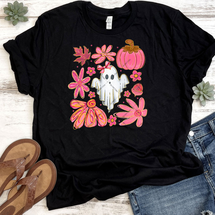 Fall Floral Ghost DTF Transfer