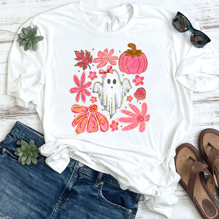 Fall Floral Ghost DTF Transfer