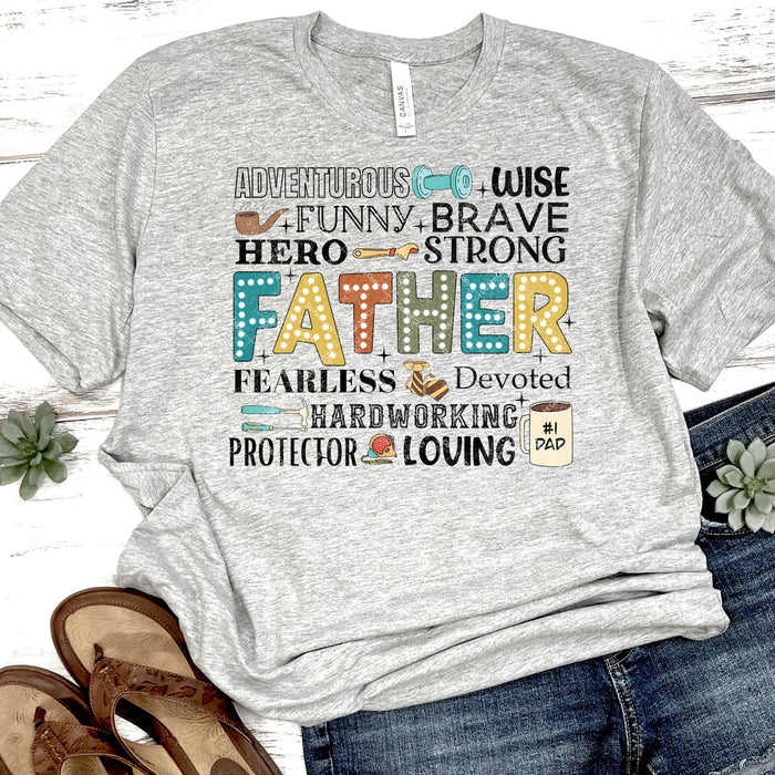 Adventurous Wise Funny Brave Father DTF Transfer
