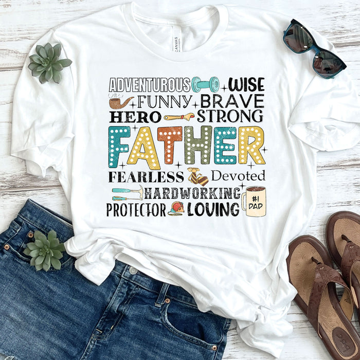 Adventurous Wise Funny Brave Father DTF Transfer