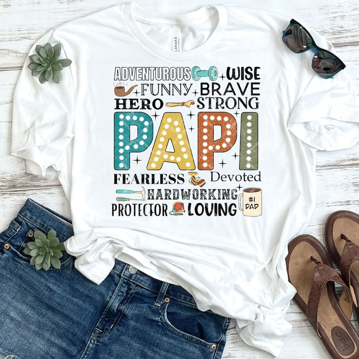 Adventurous Wise Funny Brave Papi DTF Transfer
