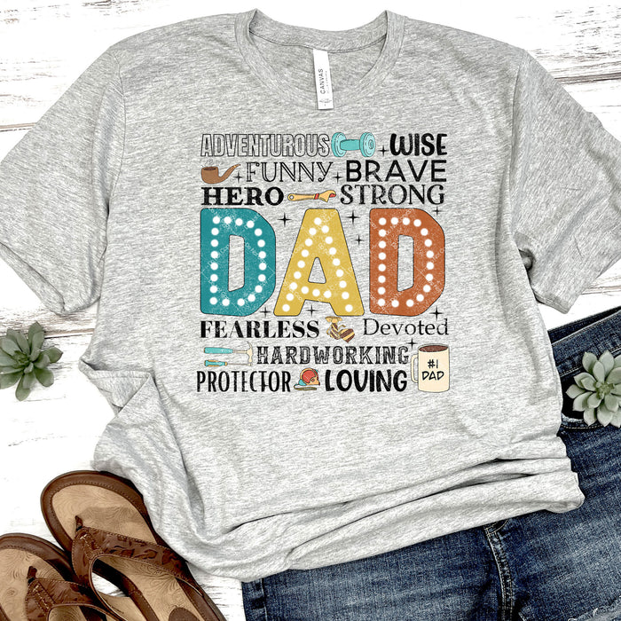 Adventurous Wise Funny Brave Dad DTF Transfer
