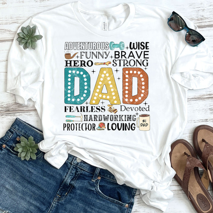 Adventurous Wise Funny Brave Dad DTF Transfer