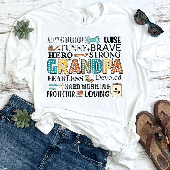 Adventurous Wise Funny Brave Grandpa DTF Transfer