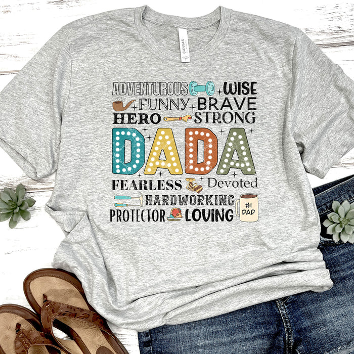 Adventurous Wise Funny Brave Dada DTF Transfer