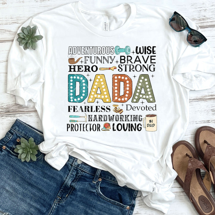 Adventurous Wise Funny Brave Dada DTF Transfer