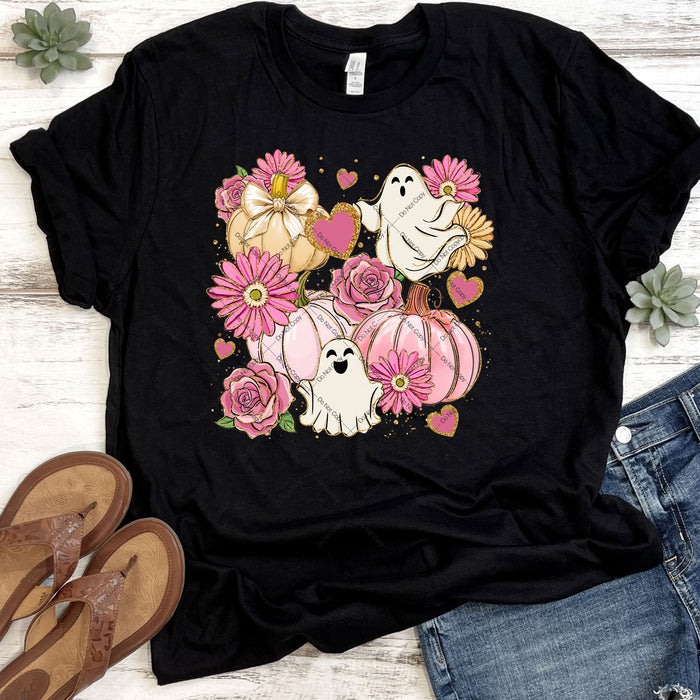 Spooky Pink Pumpkin Patch DTF Transfer