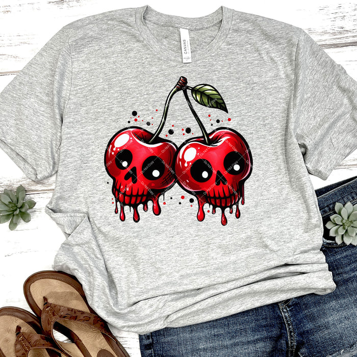 Cherry Skulls DTF Transfer