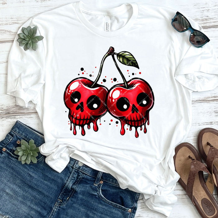 Cherry Skulls DTF Transfer