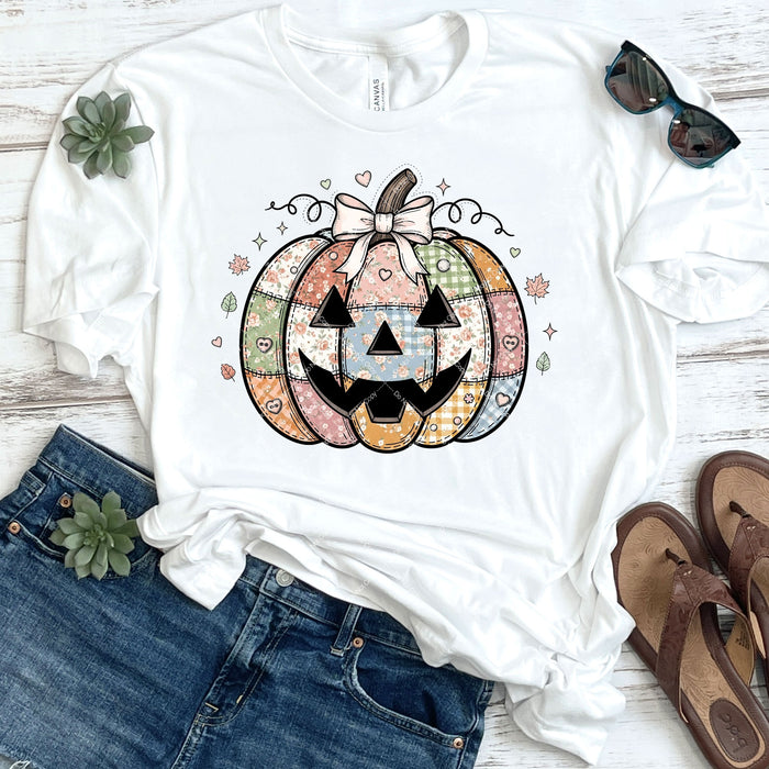Quilted Jack-O-Lantern Pumpkin DTF Transfer