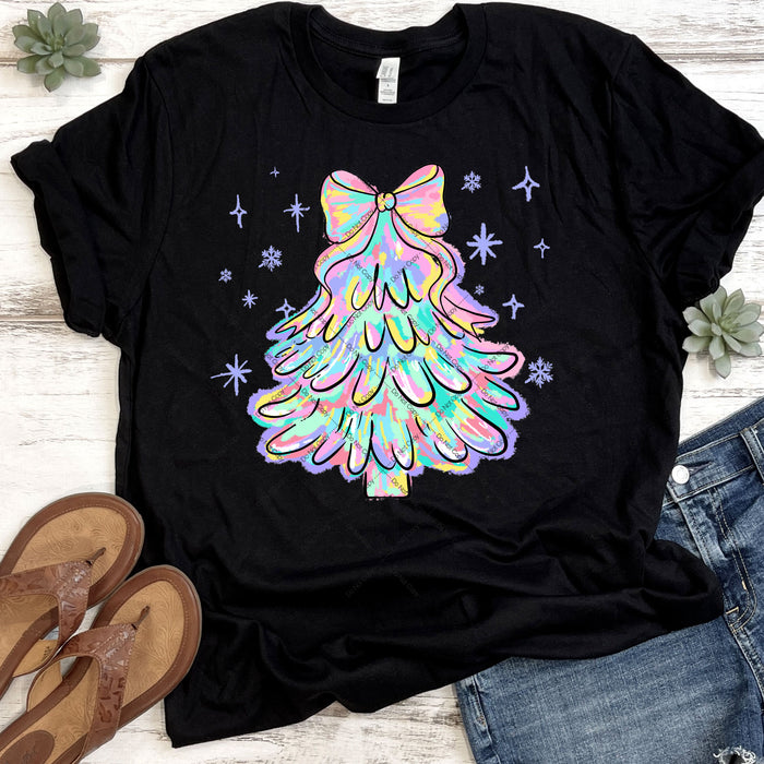 Colorful Coquette Christmas Tree DTF Transfer