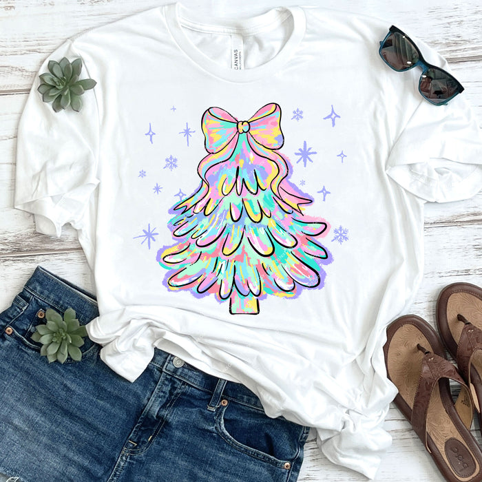 Colorful Coquette Christmas Tree DTF Transfer