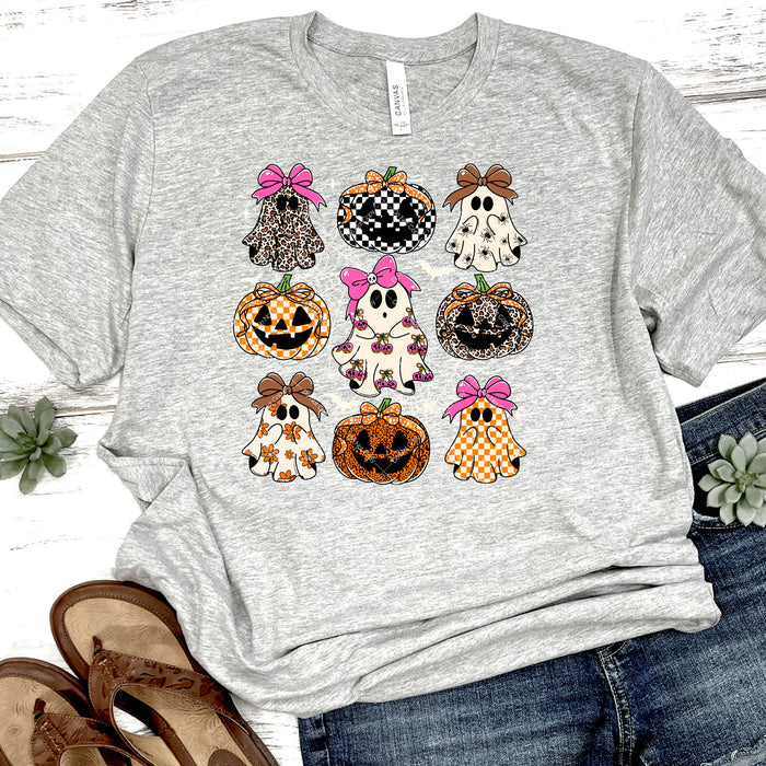 Halloween Assortment of Ghosts & Jack-O-Lanterns DTF Transfer