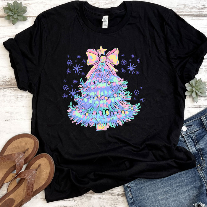 Colorful Coquette Christmas Tree DTF Transfer
