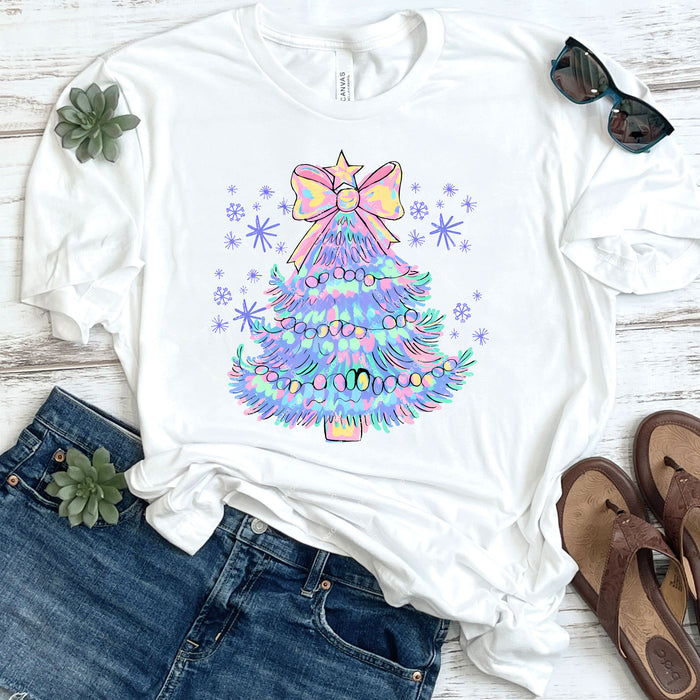 Colorful Coquette Christmas Tree DTF Transfer