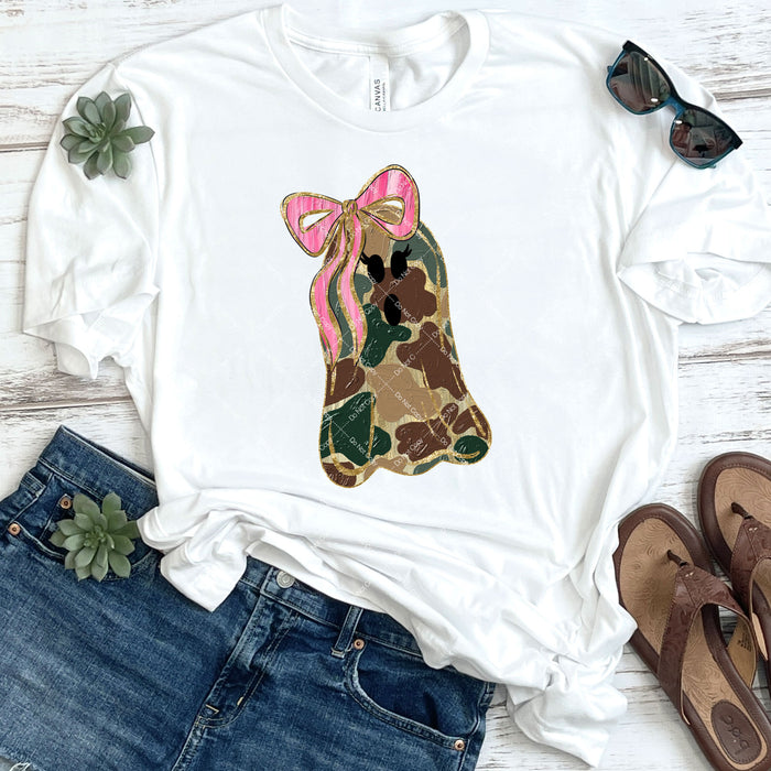 Camouflage Coquette Girl Ghost DTF Transfer